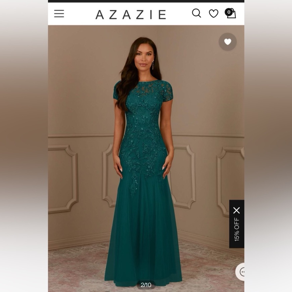 Size 12 Azazie Laurie Peacock Tulle Dress